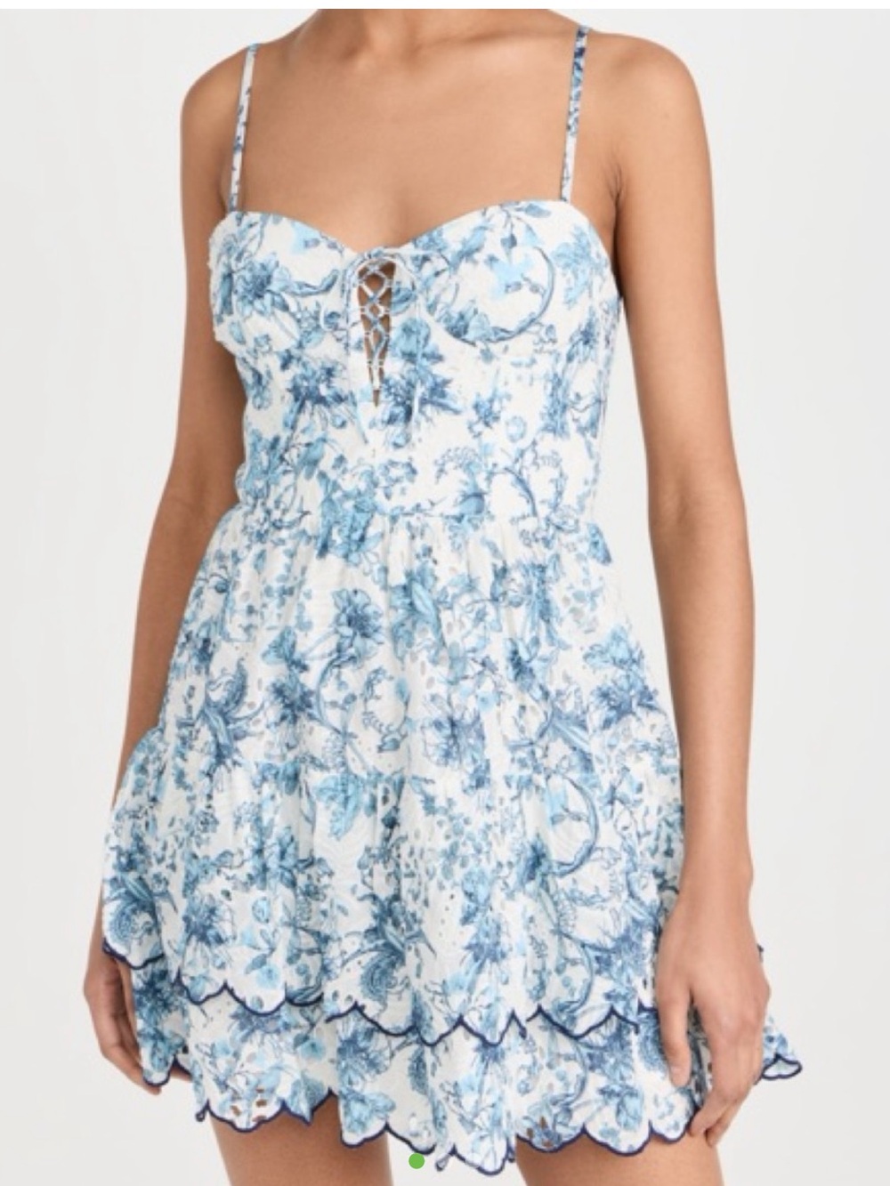 Alice + Olivia White and Blue Floral Mini Dress